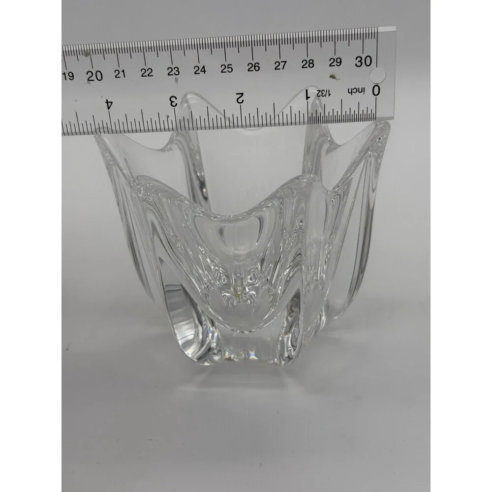 Orrefors Art Crystal Belle Tulip Vase Bowl Votive Candle Holder Johannson 4”
